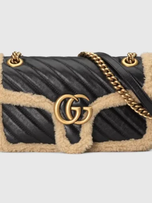 GG Marmont small shoulder bag with wool trim
