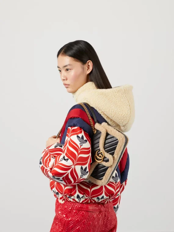 GG Marmont small shoulder bag with wool trim