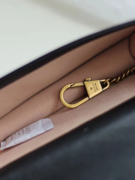 Gucci Marmont GG Mini Quilted Black Leather Cross Body Bag 488426 Black