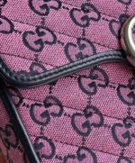 Gucci GG Marmont Multicolor Mini Top Handle Bag 583571 Pink