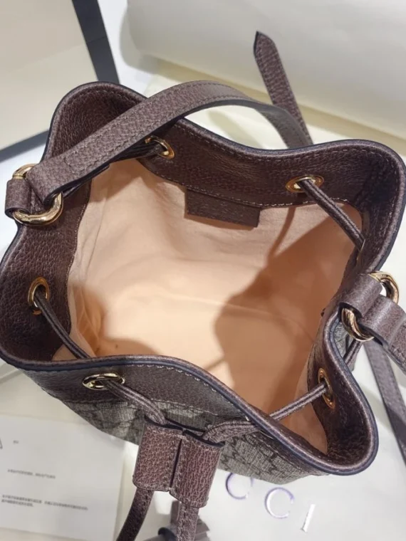 Gucci Ophidia Mini GG Bucket Bag 550620 Dark Coffee