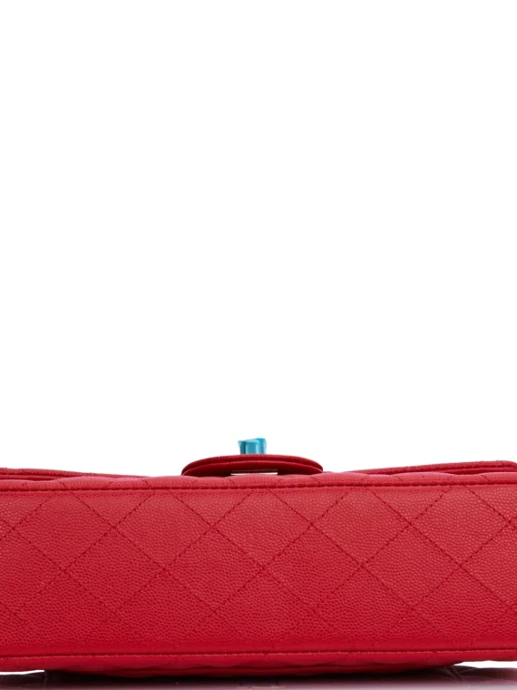 Chanel Small Classic Double Flap Navy Lambskin Light Gold Hardware