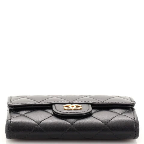 Chanel CC Zip Around Wallet Goatskin Small