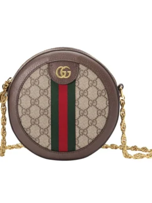 Gucci Ophidia mini GG round shoulder bag 550618 Dark Coffee