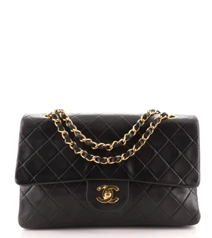 Chanel Mini Rectangular Flap Bag with Top Handle Dark Grey Lambskin Light Gold Hardware