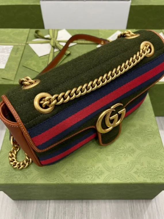 Gucci GG Marmont Small Shoulder Bag 443497 Green