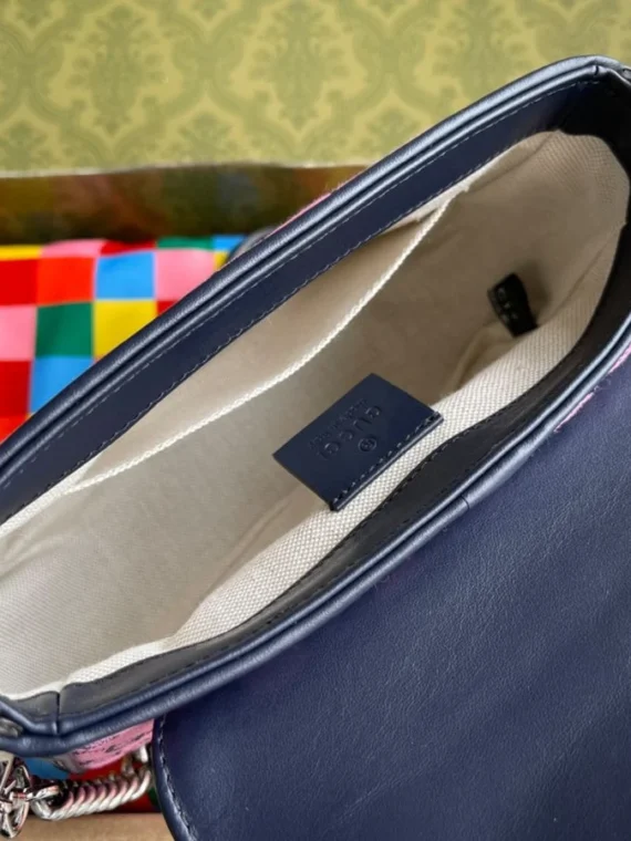 Gucci GG Marmont Multicolor Mini Top Handle Bag 583571 Pink