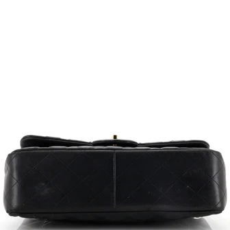 Chanel Classic Double Flap Bag Quilted Striated Metallic Patent Jumbo