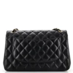 Chanel Classic Double Flap Bag Quilted Striated Metallic Patent Jumbo