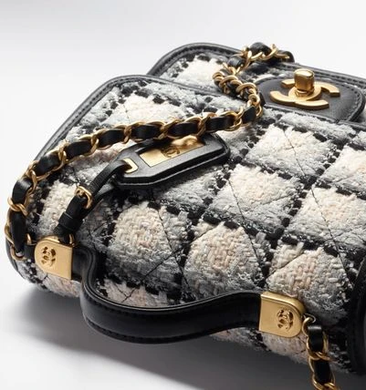 Chanel Round Clutch with Chain Quilted Patent Mini