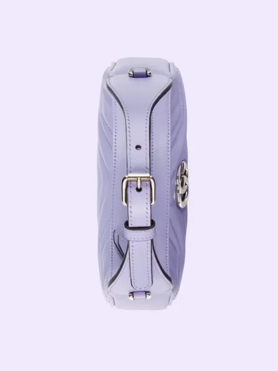 Gucci Marmont half-moon-shaped mini bag – lilac leather
