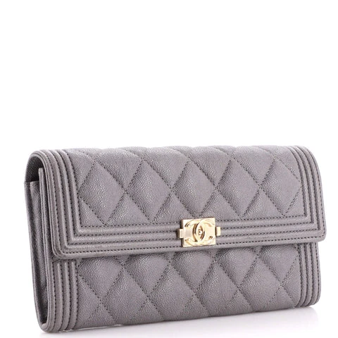 Chanel Boy Flap Bag Chevron Calfskin Old Medium