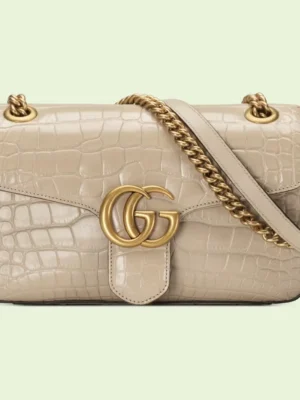GG Marmont small crocodile shoulder bag