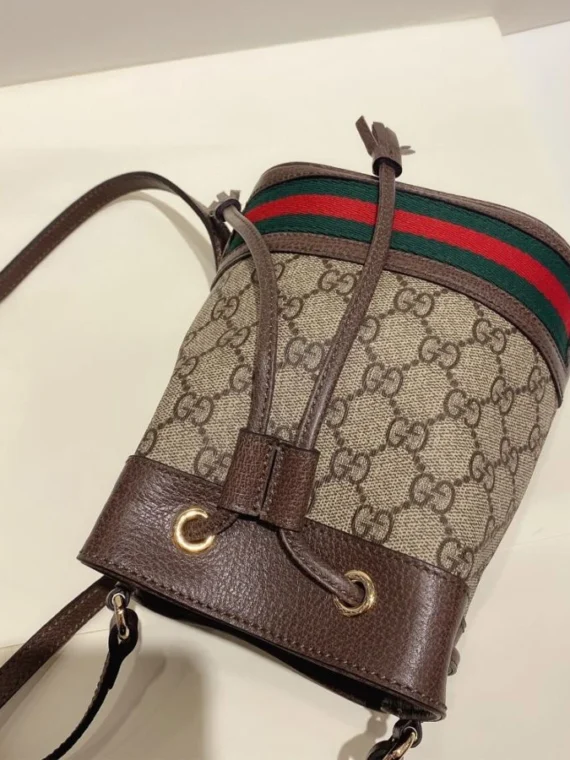 Gucci Ophidia Mini GG Bucket Bag 550620 Dark Coffee