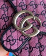 Gucci GG Marmont Multicolor Mini Top Handle Bag 583571 Pink