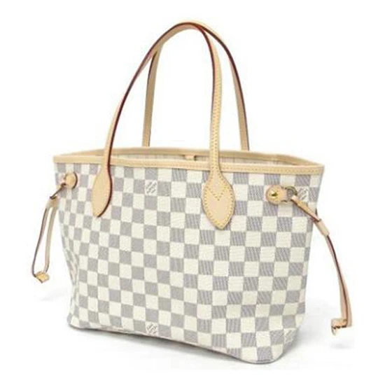 Louis Vuitton N51110 Neverfull PM Shoulder Bag Damier Azur Canvas