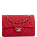 Chanel Small Classic Double Flap Navy Lambskin Light Gold Hardware