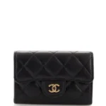 Chanel CC Zip Around Wallet Goatskin Small
