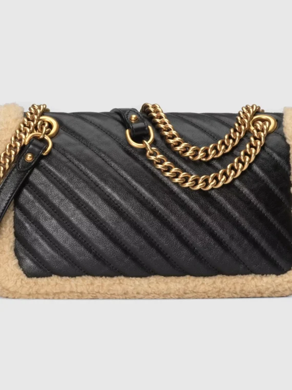 GG Marmont small shoulder bag with wool trim