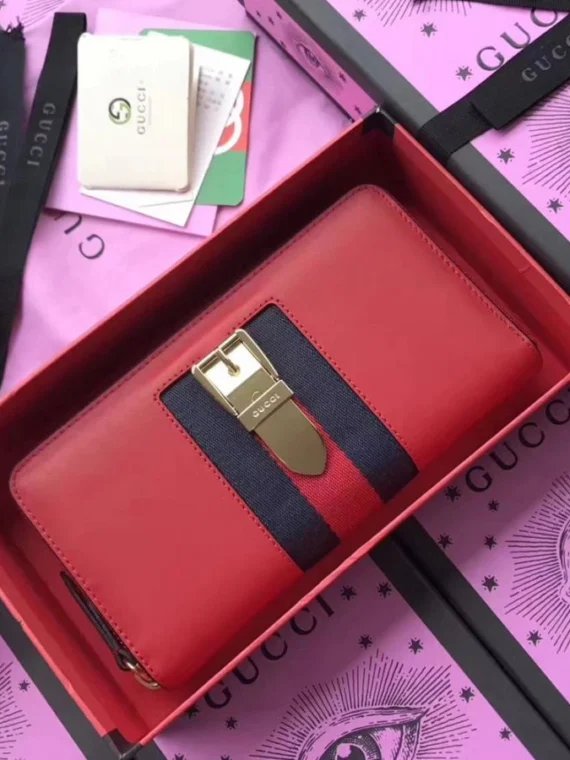 Gucci Sylvie leather zip around wallet 476083