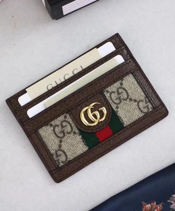 Gucci Ophidia GG card case 523159 Dark Coffee