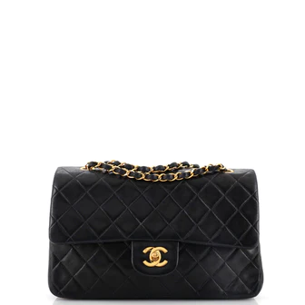 Chanel Vintage Classic Double Flap Bag Quilted Lambskin Medium