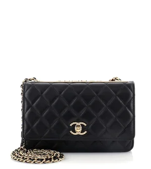 Chanel Boy Wallet on Chain Chevron Calfskin