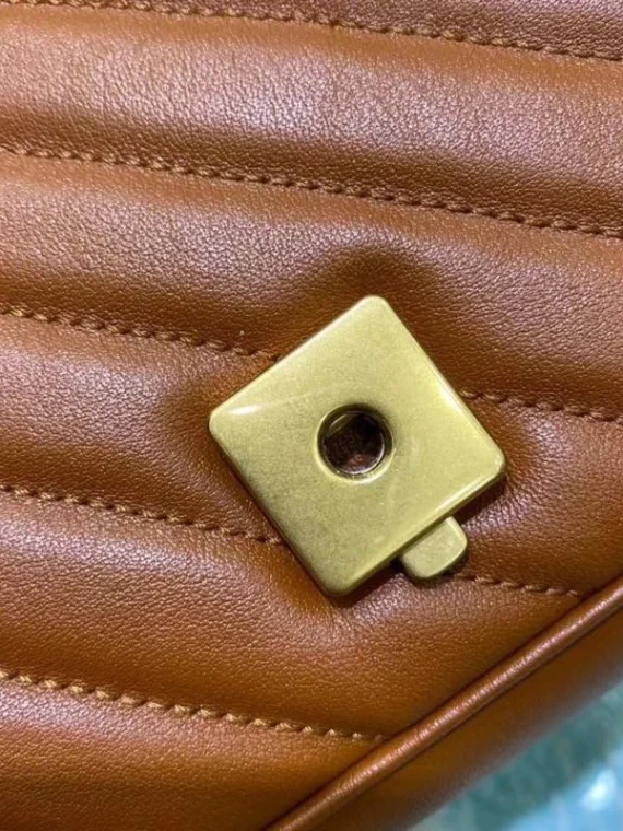 Gucci GG Marmont Small Matelasse Shoulder Bag 443497 Coffee